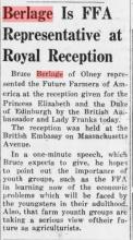 Berlage representative at Royal Reception 1951
