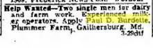 Burdette, Paul D help wanted ad Burdette, Paul D help wanted ad