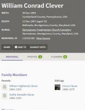 William Conrad Clever Obit