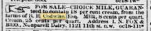 1886 cream and milk sales ad