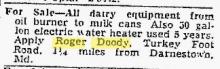 1955 Dairy equipment sale