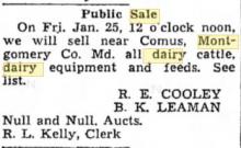Frederick News Sale Ad - 12 Jan 1952