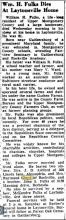 Frederick News - William H. Fulks obit - 7 Aug 1959
