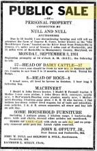 Frederick News - Full Sale Ad - August 1951
