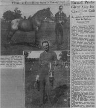1937 Russell Priebe receives trophy 1937 Russell Priebe receives trophy