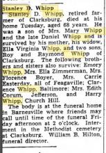 Frederick News Stanley D Whipp Obituary