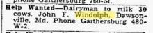 Windolph Help Wanted ad from 1954